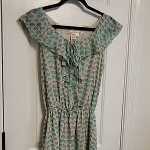 Teal and Gray Patterned Dress